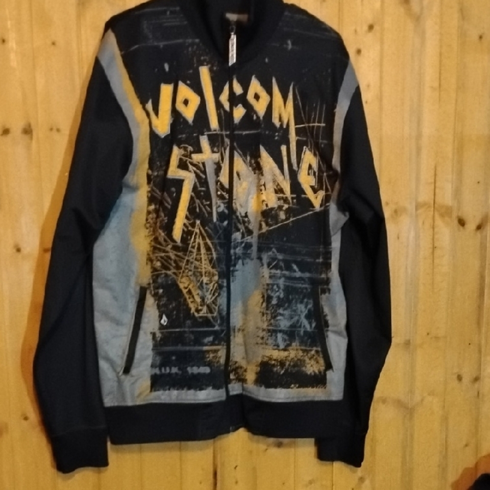 Volcom Men's Black and Gray Jacket